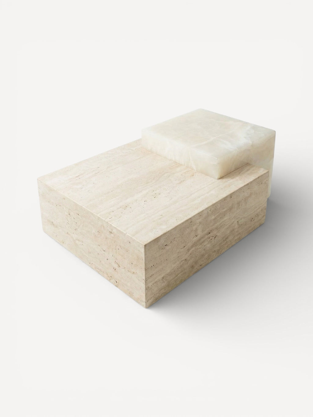 Coffee Table Coméa - Travertine & White Onyx