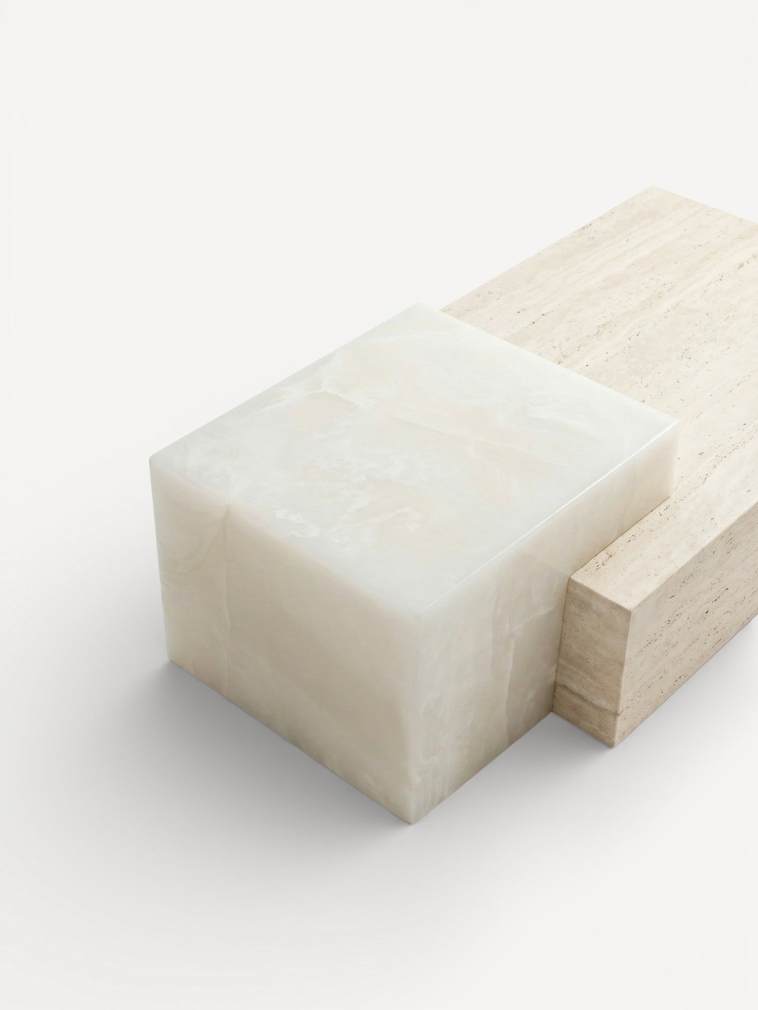 Coffee Table Coméa - Travertine & White Onyx