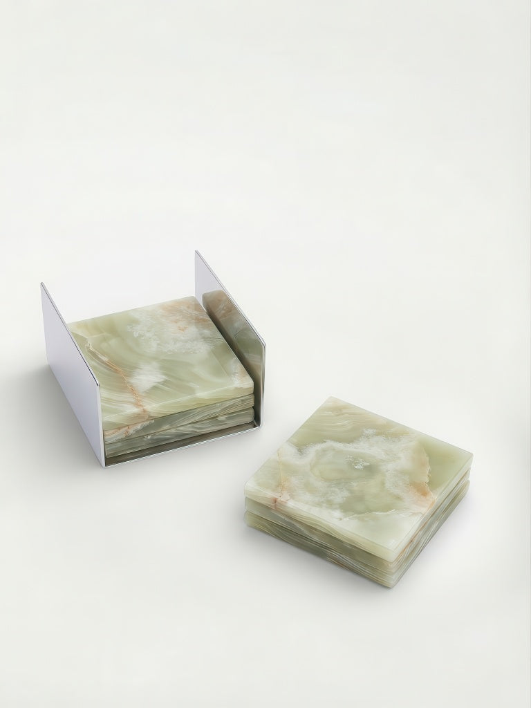 Coaster Set - Ayxa - Green Onyx